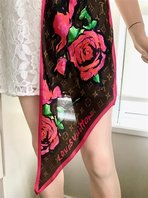 louis vuitton roses scarf stephen sprouse|louis vuitton sprouse sale.